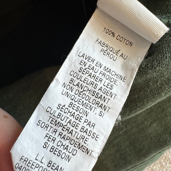 Vintage LL Bean Rugby Shirt Mens Small Green Navy Striped Long Sleeve Cotton - Picture 6 of 7